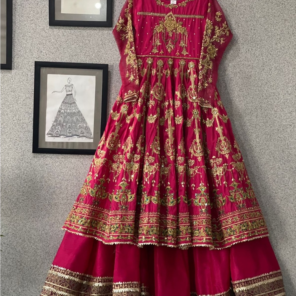 Musk Bridal Outfit – Preloved (Size Small, Hot Pink)